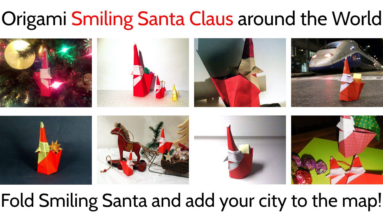 Smiling Santa Claus around the World