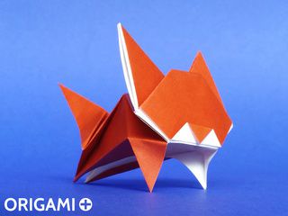 Origami Leaping Cat