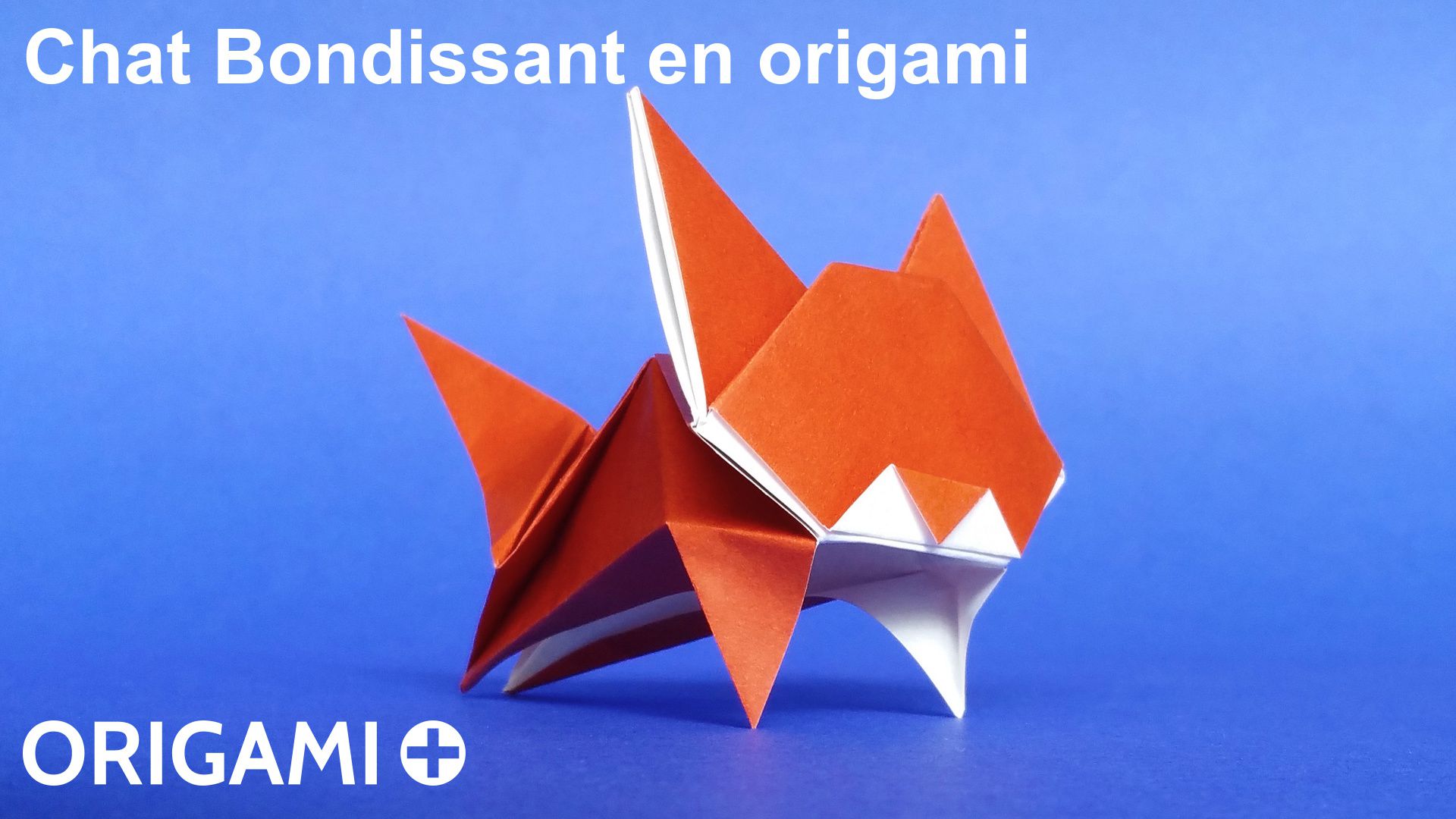 Chat Bondissant En Origami