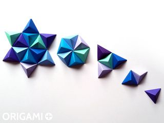 Origami Pyramid Pixels for 3D Paper Wall Art