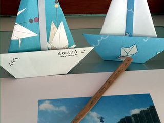 Origami sailboat 