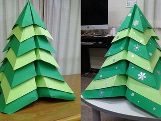 GIANT origami Christmas tree by Alan Miesch and his students at English Alive!