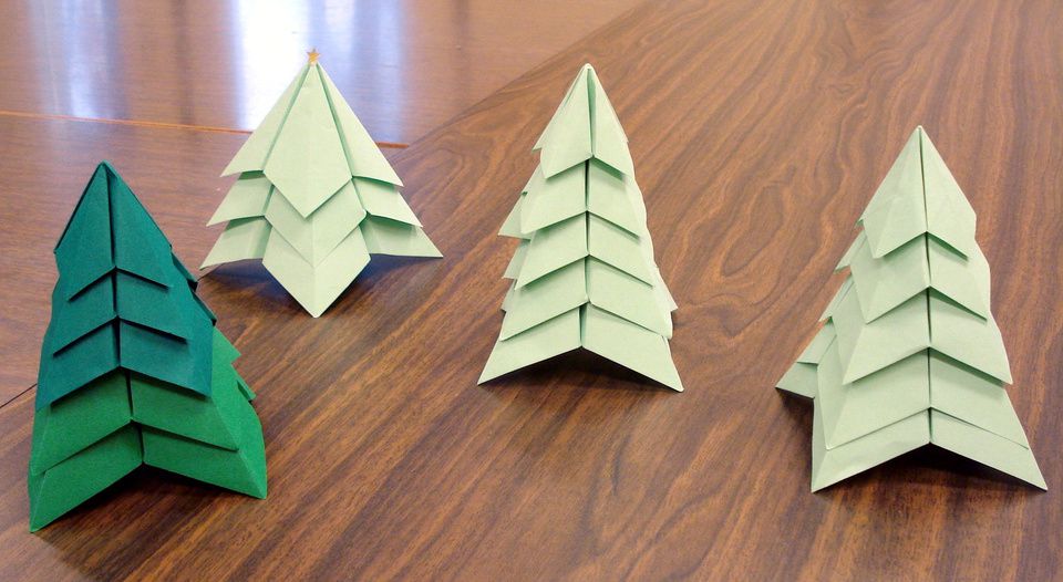 Forest Of Origami Christmas Trees